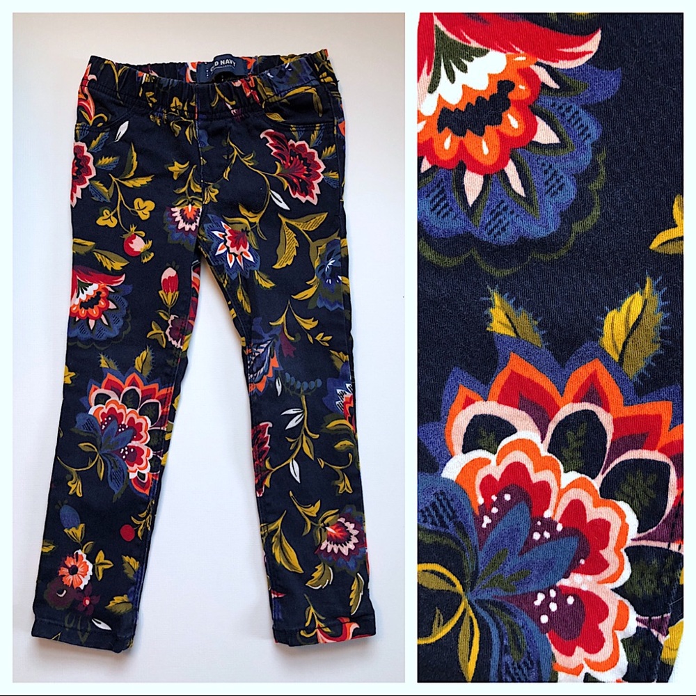 Toddler Girls Paisley Patterned Stretch Jeggings